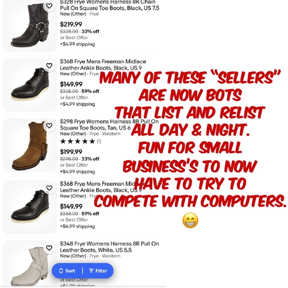 🛑 Buying Frye Vintage Boots? Read this! Cowboy Cowgirl Western Biker Moto Boots - Picture 12 of 16